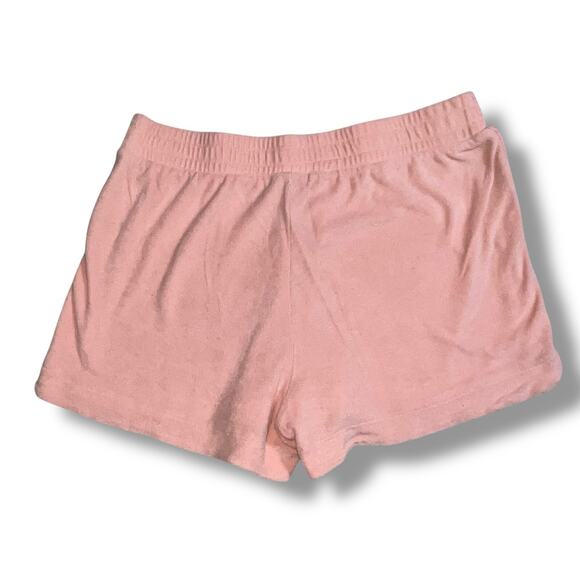 a new day Womens Terry Cloth Casual Shorts Soft Stretch Elastic Waist Pink Large - Picture 4 of 7